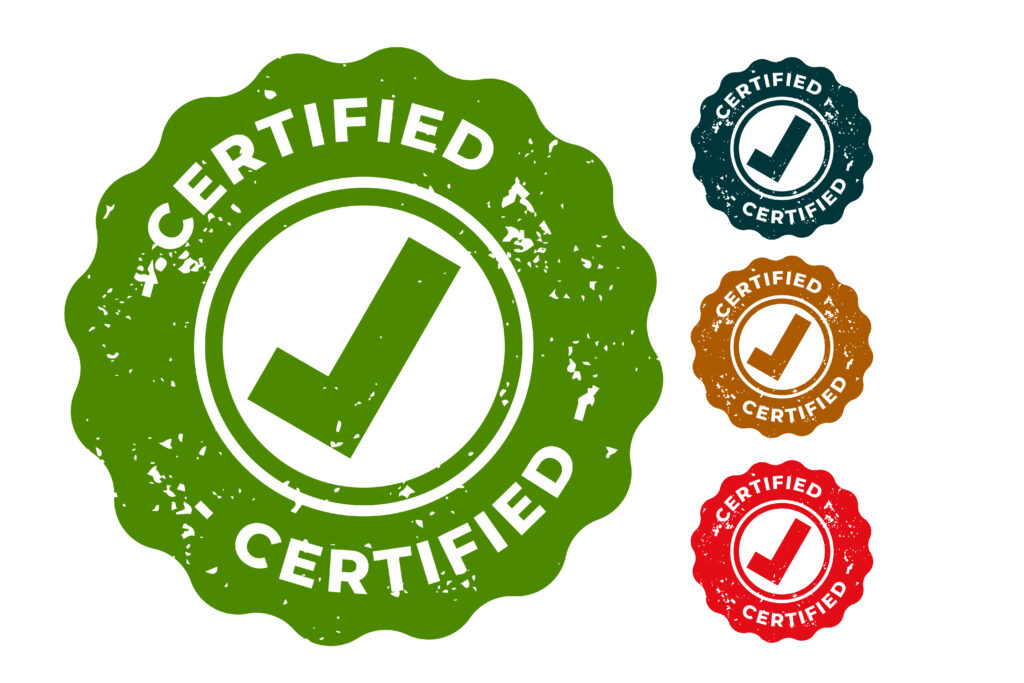 certified rubber stamps design set of four